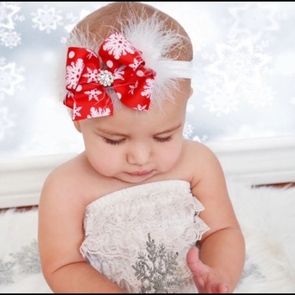 ♦️New Christmas baby girl bow headband